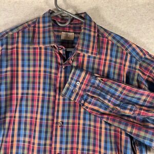 Gitman Gold Boone Valley Plaid Button Up‎ Long Sleeve Shirt Mens Large